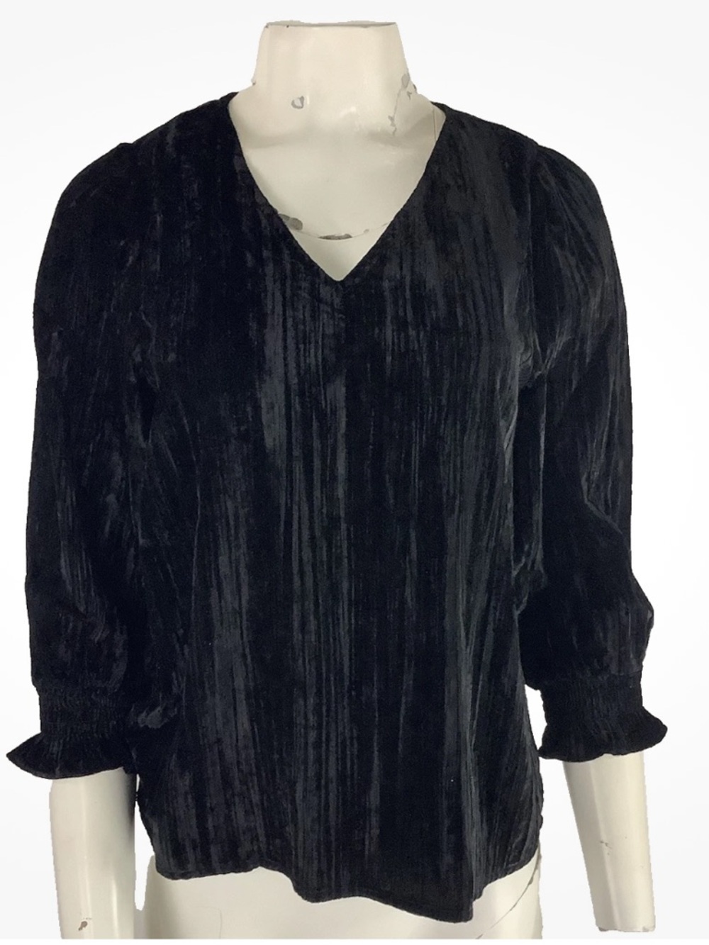 NWT Michelle McDowell Sz XS Crushed Velvet Pleated Business Casual Party Top